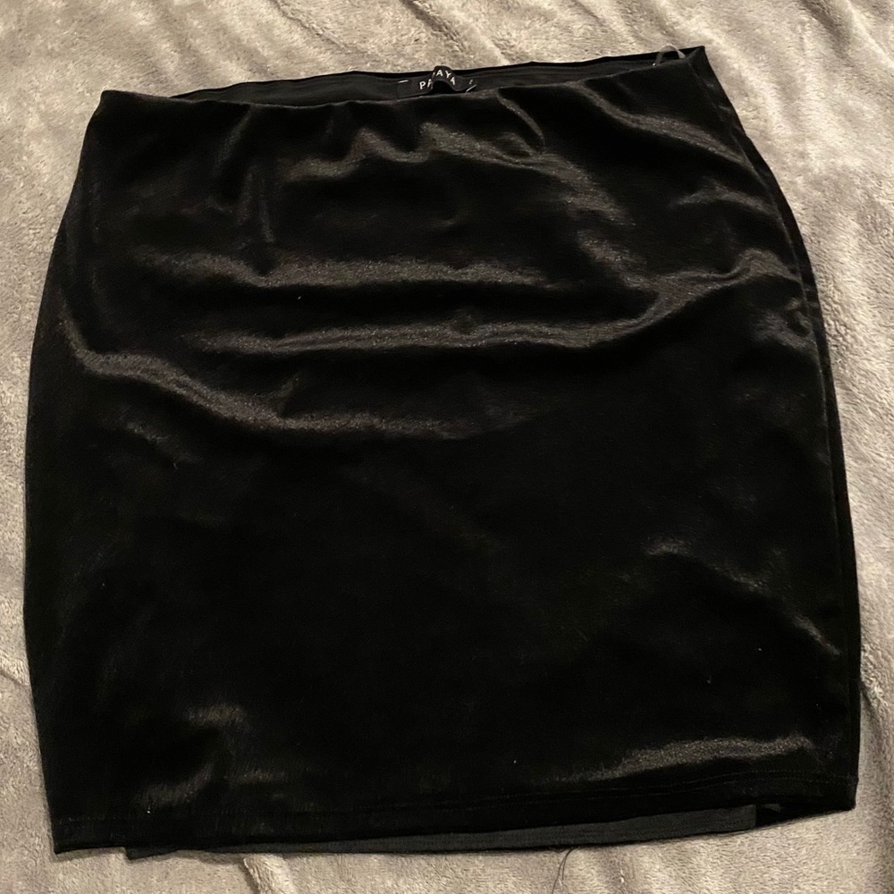 Black velvet skirt